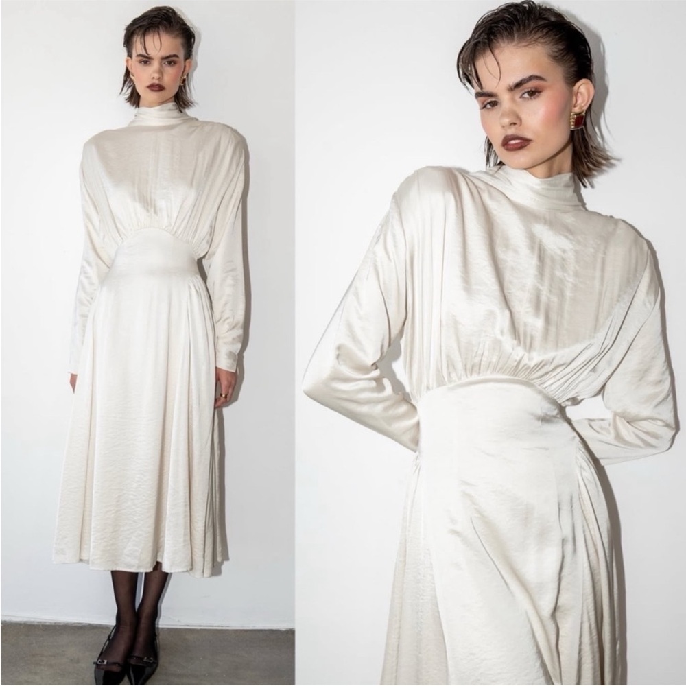 The Bekk Nina High Neck Dress in White